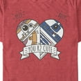 thumbnail image 2 of Men's Star Wars The Force Awakens Valentine Cute Droid Heart Graphic Tee Red Heather X Large, 2 of 5