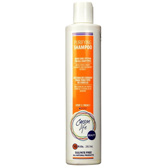 Champú purificante Carson Life - Para todo tipo de cabello - 10 oz - Hecho con extractos de frutas y hierbas - Energiza y estimula el cabello - Ayuda a prevenir la caída del cabello y la caspa - Hecho