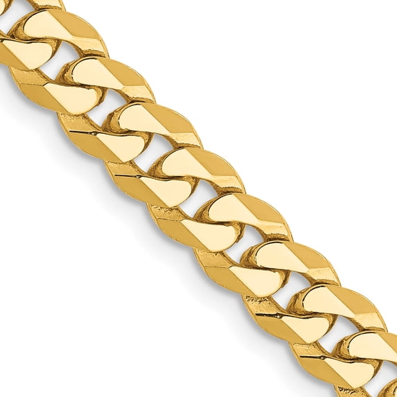 14K Yellow Gold 5.75mm Flat Beveled Curb Chain (28 X 5.75) fbu140-28