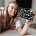 thumbnail image 4 of case for iPhone 13 Pro Max Holographic Case, Luxurly Plating Glitter Case, Bling 3D Water Ripple Wave Pattern,Soft Silicone Shockproof Camera Protective Phone case for Women Girls, Black, 4 of 12