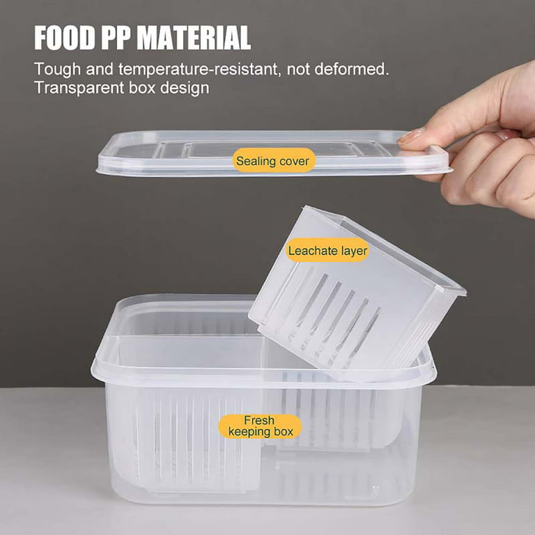 1 Set Fridge Food Storage Container With Lids, Reusable 6 Individual  Detachable Small Boxes With Lid For Refrigerator And Pantry, Double Layer  Divided