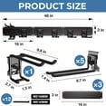 thumbnail image 6 of Garage Storage System with Swivel Buttons, 48" Wall Mount Tool Organizer for Garden & Yard Tools, Holds Up to 420 LBS, Ideal for Brooms, Shovels, Trimmers, 6 of 7