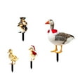 thumbnail image 1 of Interesante juego de estacas para jardín con animales navideños. Coloridas inserciones artísticas. Adornos navideños para exteriores para el jardín., 1 of 7
