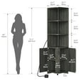 thumbnail image 2 of DWVO 71.1“ Corner Cabinet with LED Lights, Tall Corner Storage Cabinet with Door & Shelves, Wooden Display Corner Shelf, Corner Bookshelf and Bookcase, for Kitchen, Living Room or Bedroom, Gray (1 PC), 2 of 6