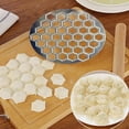 thumbnail image 4 of PinesC Ravioli Maker Dumplings Mold Rolling Pin Stainless Steel Metal Mold Set forPress Handmade DumplingPress, 37 Holes Russian Ravioli Maker, 4 of 5