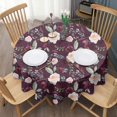 thumbnail image 3 of Pioneer Flower Floral Print Pattern Round Tablecloth 60"x60",Wrinkle Wipeable Table Cloth for Kitchen Dining Room Picnic Patio Party, 3 of 6