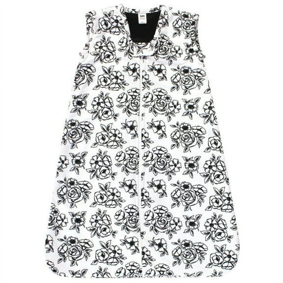 Hudson Baby Infant Girl Plush Faux Fur Sleeping Bag, Wearable Blanket, Black Toile, 0-6 Months