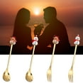thumbnail image 6 of EUDIDV Christmas Products 4PCS Stainless Steel Christmas Spoon Gift Set Dessert Spoon Fork Coffee Spoon Christmas Pendant Spoon Tableware Set Festive Supplies, 6 of 7