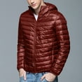 thumbnail image 2 of Men Puffer Jacket Fall Winter Warm Zip Up Puffer Jacket Solid Color Padded Down Jacket Casual Thicken Relaxed Fit Mens Jackets Red XXXL, 2 of 8