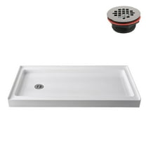 Streamline GB-511-48 60 in. x 30 in. Alcove Acrylic Shower Base in Glossy White With Left Drain, ABS Drain Included