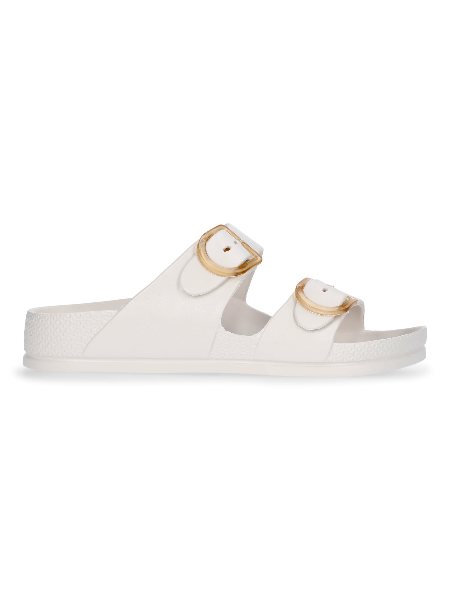 Time and Tru Women's Double Buckle EVA Slide Sandals