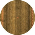 thumbnail image 1 of Ahgly Company Indoor Round Abstract Orange Modern Area Rugs, 4' Round, 1 of 4