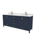 thumbnail image 3 of Ayna Decors Rooh 72 in Navy Blue Double Sink Bathroom Vanity | 4 Soft Closing Doors | 6 Full Extention Soft Close Drawers | Brushed Nickel Hardware | AVR72NB0002, 3 of 10