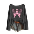 thumbnail image 1 of Birdeem Chandail pour Femmes, Journée de Sensibilisation au Cancer du Sein Imprimé Col Rond Manches Longues Mode Haut, Pulls pour Femmes, Longs Pulls pour Femmes, 1 of 4