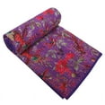 thumbnail image 2 of Indian Bird Print Kantha Quilt Kantha Bedspread Kantha Blanket Cotton Throw Handmade Quilt Single Size Quilt Bedding, 2 of 3