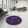 thumbnail image 4 of Ahgly Company Machine Washable Indoor Rectangle Transitional Deep Purple Area Rugs, 3' x 5', 4 of 7