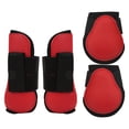 thumbnail image 4 of Horse Front Hind Leg Boots, PU Shell Front Hind Horse Leg Boots Adjustable  for Running for Horse Training for Jumping Red One Set, 4 of 7