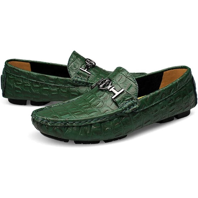 Xishao Zapatos Vestir Los Mocasines Clásicos de Oxford para Hombre Moda Excelente Suave Piel Cocodrilo Barco Mocasín Resbalón en Los Conducción Xishao ropa