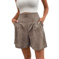 thumbnail image 1 of Women's Elastic Waist Wide - Leg Shorts - Ruffled, with Pockets for Work and Casual, 1 of 8