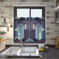 thumbnail image 4 of Yayeee Kitchen Curtains Tier Pair Light Filtering 27"x36" Rod Pocket Short Cafe Window Panel, Cube Stripes, 4 of 7