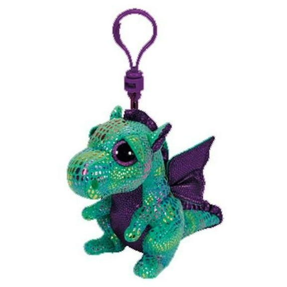 Ty Beanie Boos Cinder Green Dragon Clip With Glitter Eyes