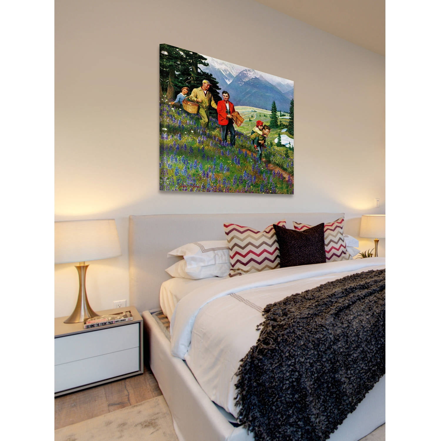 "Mountain Hike" Painting Print on Wrapped Canvas