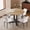 Oak&White-1, variant on 5 Piece Dining Table Set for 4, 43.31" Round X-Shaped Base Kitchen Table with Upholstered Chairs, Modern Dinette Set for Breakfast Nook, Dining Room(Walnut Table&4 Grey Chairs)