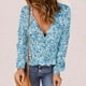thumbnail image 5 of Blusa Túnica, Dobladillo Con Volantes, Suelta, Otoño, Camisa Fluida, Manga Larga, Cuello En V, Floral Para Dama Para Ir De Compras ANGGREK No, 5 of 5