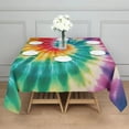 thumbnail image 3 of Colorful Rainbow Tie Dye Spiral Pattern Square Tablecloth,Waterproof Square Table Cover,Wipeable Spillproof Washable Table Cover for Home Kitchen Party Decor 42"X42"(107x107cm), 3 of 6