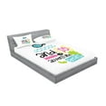thumbnail image 2 of Ambesonne Saying Fitted Sheet & Pillow Sham Set, Adventure Theme Marine Print, Queen, Multicolor, 2 of 2