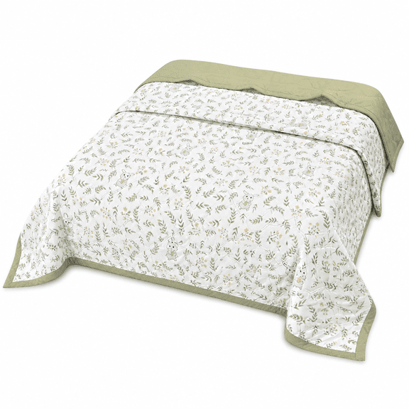 FURMORA Cooling Blanket King Size Summer Soft Blanket Skin Friendly Plain Print Washed Cotton Blended Breathable Blankets for Household Travel Camping