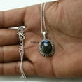 thumbnail image 5 of Real 925 Sterling Silver Necklace For Women, Genuine Labradorite Cabochon Oval Gemstone Unique Handcrafted Necklace For Her, 5 of 7