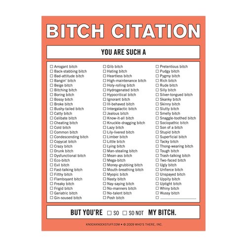 Bitch Citation Nifty Note Walmart Com Walmart Com Bitch Citation Nifty Note Walmart Com Walmart Com
