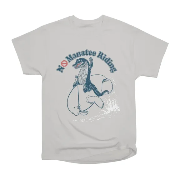 No Manatee Riding 2023 T-Shirt Tee Gift For Him Merch For Her Apparel For Friend