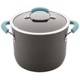 thumbnail image 5 of Rachael Ray 12-Piece Hard-Anodized Nonstick Pots and Pans Set/Cookware Set, Gray with Agave Handles, 5 of 7