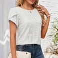 thumbnail image 6 of Fesfesfes Womens Basics Top Women's Casual Round Neck Sleeve Patchwork Solid Color Loose T-Shirt Top Shirts Women S(US:4), 6 of 9