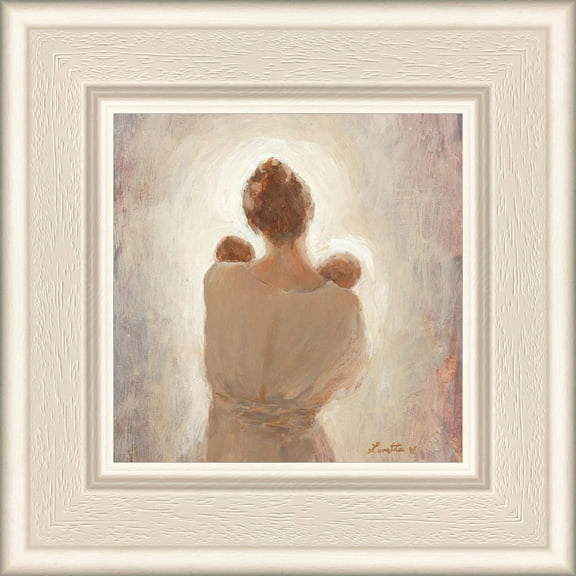 6 X 6 Two Little Loves by Lovetta Reyes Cairo With Whitewood Frame