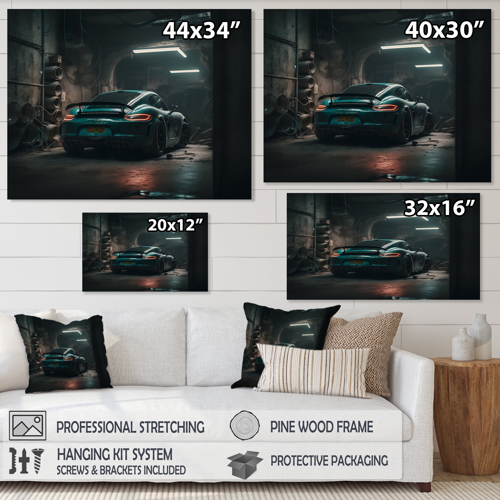 Designart 718 In Undergroung Garage Canvas Wall Art