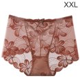 thumbnail image 1 of Bragas de encaje para mujer, sexy, hueco, sin costuras, cintura media, levantamiento de cadera, ropa interior transpirable, marrón, XXL Speravity AP001201-24B, 1 of 7