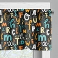 thumbnail image 3 of Ambesonne Alphabet Valance Pack of 2, Modern Letters Fun Pattern, 54"X12", Dark Taupe Multicolor, 3 of 5
