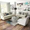 thumbnail image 6 of Furniture of America Jomin Chenille Ivory 4-Piece Sofa Set with Striped Ottoman, 6 of 11