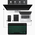 thumbnail image 3 of Clavier Sans Fil Bluetooth 3.0 avec Batterie Rechargeable Intégrée pour Tablette Téléphone Ordinateur, Rétroéclairage 7 Couleurs, 3 of 12
