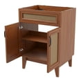 thumbnail image 3 of JONATHAN Y Javer 24 in. W x 18 in. D x 33 in. H, Rattan 2-Shelf, Bath Vanity Cabinet ONLY, Walnut, VAN1009B, 3 of 7