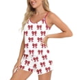 thumbnail image 4 of ClodeEU Womens Cute Printed Pajama Sets ,Soft Tank Top and Elastic Waist Shorts Lounge Set Red 06,Womens Plus XXL, 4 of 4