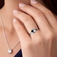 thumbnail image 4 of Gem Stone King 10K White Gold Round Black Onyx and White Zirconia Ring for Women (0.45 Cttw, Round 3.5MM, Gemstone December Birthstone, Size 7), 4 of 6