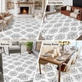 thumbnail image 5 of Grey Floral Boho Area Rug 5x7 FT, Non Slip Bedroom Throw Carpet, Vintage Ethnic Tribe Abstract Art Washable Soft Floor Carpet Non-Shedding Rug for Dining Room Bedside Classroom Desk, 5 of 9