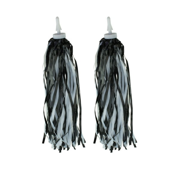Bicycle Handlebar Streamers Tassels (Black/White)