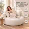thumbnail image 6 of 5FT Oversized Round Memory Foam Bean Bag Chair with 3 Accent Pillows, 6 of 7