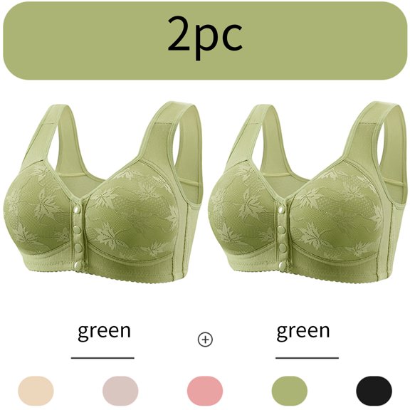 LLYWEY Black Bras for Women No Underwire Push up Bras Women Ladies Push-Up Bra Style-476 Women Padded Bra Feature Adult Female Lace Sports Bras Green 44B