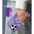 thumbnail image 7 of for iPhone 16 Pro Case, Compatible with MagSafe, Translucent Matte Shockproof Anti-Slip Anti-Fingerprint Pocket-Friendly Phone Case Cover - Purple, 7 of 7